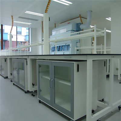 Mobília de aço do laboratório do banco da ilha do laboratório de W1.5m H0.85m com armário