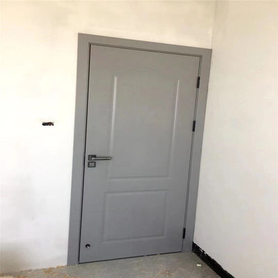 Portas de entrada de madeira folheadas de alumínio da porta de Gray Color With Lock Single usadas para a casa